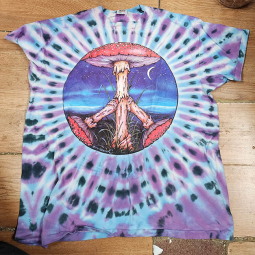 Vintage (1999) Mushroom Peace Tie Dye Shirt